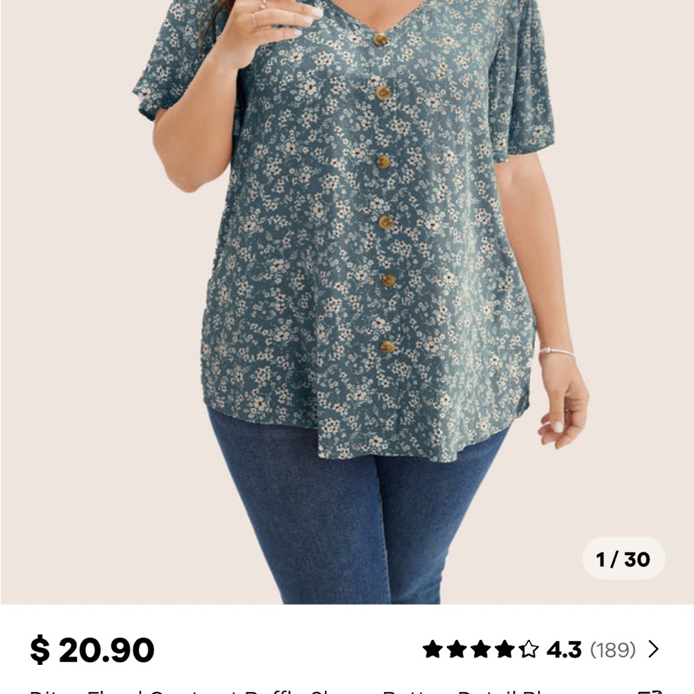 Floral Ruffle Sleeve Top
